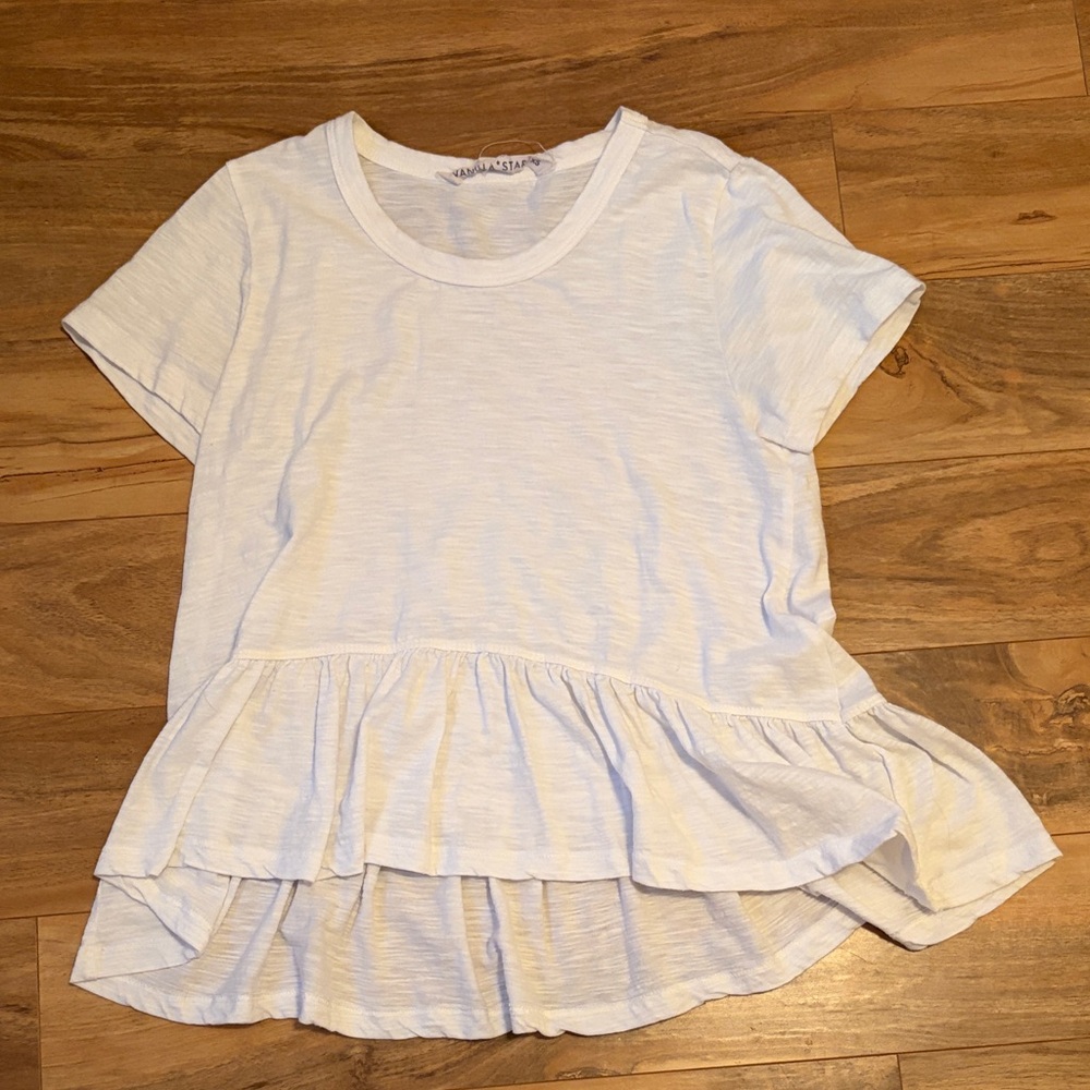White Ruffled Top